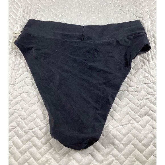 Aerie XL High Cut Cheeky Swim Womens Bottom Black Nylon Spandex UPF 50 NWT pool - Picture 3 of 6